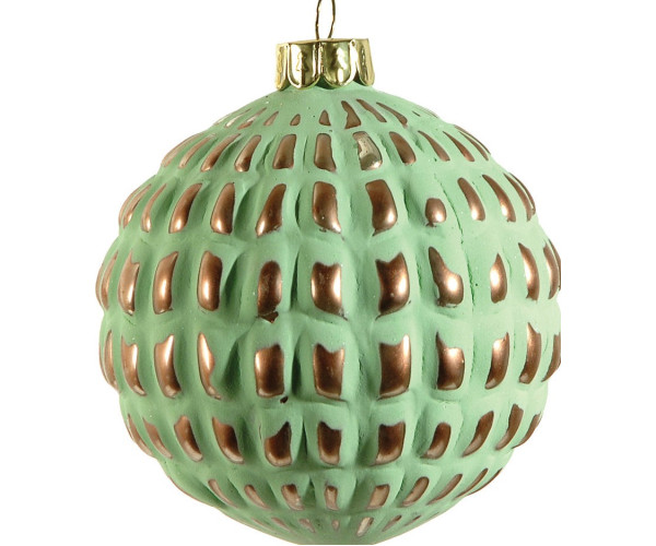 Πράσινη Γυάλινη Χριστουγεννιάτικη Μπάλα 10cm (ΣΕΤ 4 ΤΜΧ)